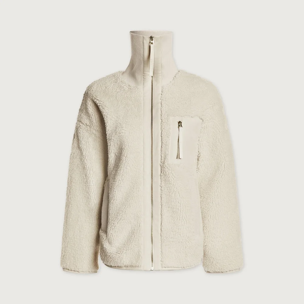 Women's Cream Sherpa Jacket - Picture 2 of 8